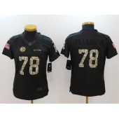 Women Nike Pittsburgh Steelers #78 Alejandro Villanueva Anthracite Salute to Service Limited NFL Jersey