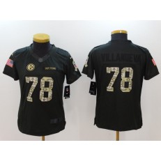 Women Nike Pittsburgh Steelers #78 Alejandro Villanueva Anthracite Salute to Service Limited NFL Jersey