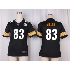 Women Nike Pittsburgh Steelers #83 Heath Miller Game Black Team Color NFL Jersey