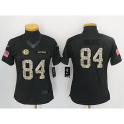 Women Nike Pittsburgh Steelers #84 Antonio Brown Anthracite Salute to Service Limited NFL Jersey