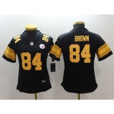 Women Nike Pittsburgh Steelers #84 Antonio Brown Black Color Rush NFL Jersey
