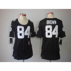 Women Nike Pittsburgh Steelers #84 Antonio Brown Breast Cancer Awareness Black NFL Jersey