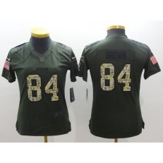 Women Nike Pittsburgh Steelers #84 Antonio Brown Green NFL Salute to Service Jersey