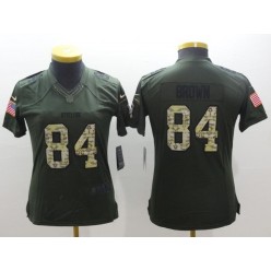 Women Nike Pittsburgh Steelers #84 Antonio Brown Green NFL Salute to Service Jersey