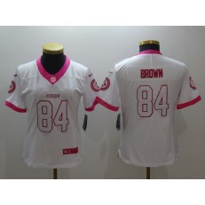 Women Nike Pittsburgh Steelers #84 Antonio Brown White Pink NFL Jersey