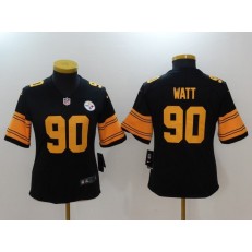 Women Nike Pittsburgh Steelers #90 T.J. Watt Black Color Rush NFL Jersey
