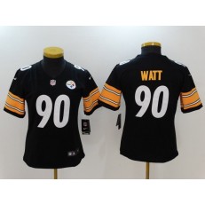 Women Nike Pittsburgh Steelers #90 T.J. Watt Black Vapor Untouchable Limited NFL Jersey