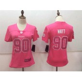 Women Nike Pittsburgh Steelers #90 T.J. Watt Pink Stitched NFL Limited Rush Fashion Jersey