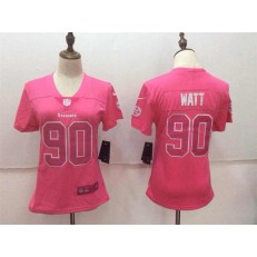 Women Nike Pittsburgh Steelers #90 T.J. Watt Pink Stitched NFL Limited Rush Fashion Jersey
