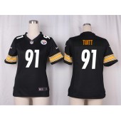 Women Nike Pittsburgh Steelers #91 Stephon Tuitt Game Black Team Color NFL Jersey