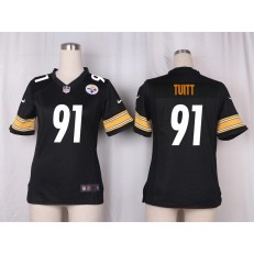 Women Nike Pittsburgh Steelers #91 Stephon Tuitt Game Black Team Color NFL Jersey
