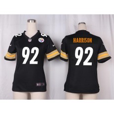 Women Nike Pittsburgh Steelers #92 James Harrison Game Black Team Color NFL Jersey