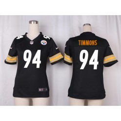 Women Nike Pittsburgh Steelers #94 Lawrence Timmons Game Black Team Color NFL Jersey