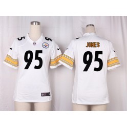 Women Nike Pittsburgh Steelers #95 Jarvis Jones Game White NFL Jersey