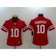 Women Nike San Francisco 49ers #10 Jimmy Garoppolo Red 2017 Vapor Untouchable Stitched NFL Limited Jersey
