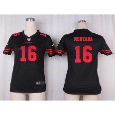 Women Nike San Francisco 49ers #16 Joe Montana Game Black NFL Jersey