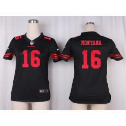 Women Nike San Francisco 49ers #16 Joe Montana Game Black NFL Jersey
