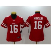 Women Nike San Francisco 49ers #16 Joe Montana Red 2017 Vapor Untouchable Stitched NFL Limited Jersey