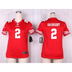 Women Nike San Francisco 49ers #2 Blaine Gabbert Game Red Team Color NFL Jersey