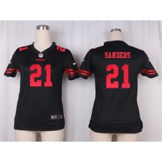 Women Nike San Francisco 49ers #21 Deion Sanders Game Black NFL Jersey