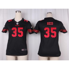 Women Nike San Francisco 49ers #35 Eric Reid Game Black NFL Jersey