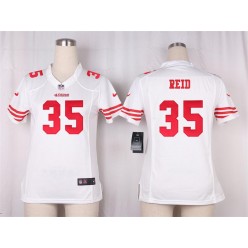 Women Nike San Francisco 49ers #35 Eric Reid Game White NFL Jersey