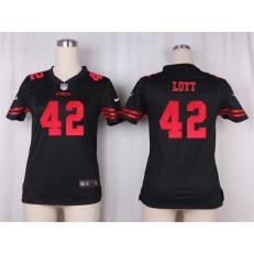 Women Nike San Francisco 49ers #42 Ronnie Lott Game Black NFL Jersey