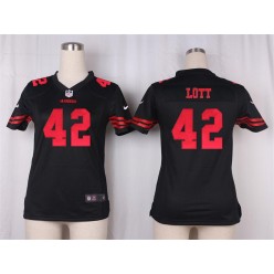 Women Nike San Francisco 49ers #42 Ronnie Lott Game Black NFL Jersey