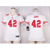 Women Nike San Francisco 49ers #42 Ronnie Lott Game White NFL Jersey
