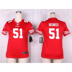 Women Nike San Francisco 49ers #51 Gerald Hodges Game Red Team Color NFL Jersey