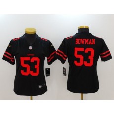 Women Nike San Francisco 49ers #53 NaVorro Bowman Black 2017 Vapor Untouchable Stitched NFL Limited Jersey