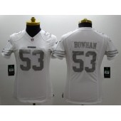 Women Nike San Francisco 49ers #53 NaVorro Bowman Platinum White Limited Jersey