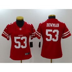 Women Nike San Francisco 49ers #53 NaVorro Bowman Red 2017 Vapor Untouchable Stitched NFL Limited Jersey