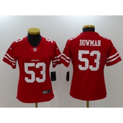 Women Nike San Francisco 49ers #53 NaVorro Bowman Red 2017 Vapor Untouchable Stitched NFL Limited Jersey