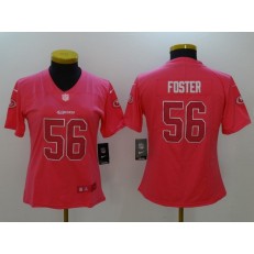 Women Nike San Francisco 49ers #56 Reuben Foster Pink Stitched NFL Limited Rush Fashion Jersey