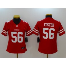 Women Nike San Francisco 49ers #56 Reuben Foster Red 2017 Vapor Untouchable Stitched NFL Limited Jersey