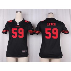 Women Nike San Francisco 49ers #59 Aaron Lynch Game Black NFL Jersey