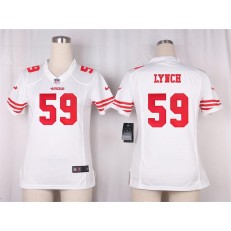 Women Nike San Francisco 49ers #59 Aaron Lynch Game White NFL Jersey