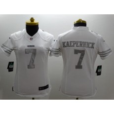 Women Nike San Francisco 49ers #7 Colin Kaepernick Platinum White Limited Jersey