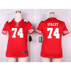 Women Nike San Francisco 49ers #74 Joe Staley Game Red Team Color NFL Jersey