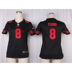 Women Nike San Francisco 49ers #8 Steve Young Game Black NFL Jersey