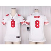 Women Nike San Francisco 49ers #8 Steve Young Game White NFL Jersey