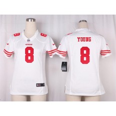 Women Nike San Francisco 49ers #8 Steve Young Game White NFL Jersey