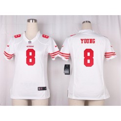 Women Nike San Francisco 49ers #8 Steve Young Game White NFL Jersey