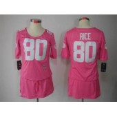 Women Nike San Francisco 49ers #80 Jerry Rice Breast Cancer Awareness Pink Jersey
