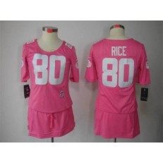 Women Nike San Francisco 49ers #80 Jerry Rice Breast Cancer Awareness Pink Jersey