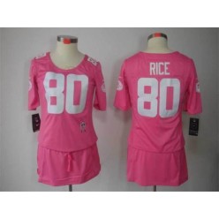 Women Nike San Francisco 49ers #80 Jerry Rice Breast Cancer Awareness Pink Jersey