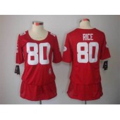 Women Nike San Francisco 49ers #80 Jerry Rice Breast Cancer Awareness Red Jersey