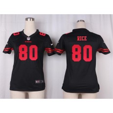 Women Nike San Francisco 49ers #80 Jerry Rice Game Black NFL Jersey