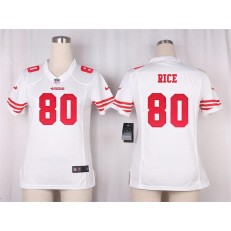 Women Nike San Francisco 49ers #80 Jerry Rice Game White NFL Jersey (2)